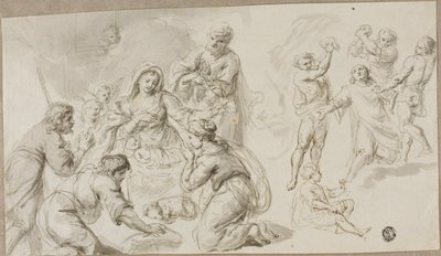 Adoration of the Shepherds; Stoning of Saint Stephen by Unknown artist