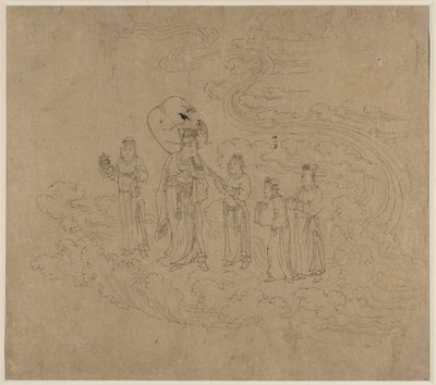 Album of Daoist and Buddhist Themes: Procession of Daoist Deities: Leaf 10 by Unknown artist