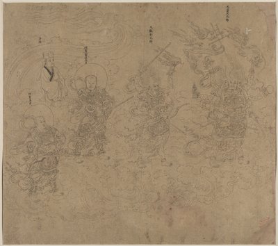 Album of Daoist and Buddhist Themes: Procession of Daoist Deities: Leaf 11 by Unknown artist