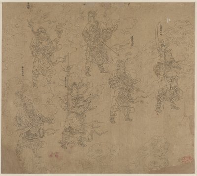 Album of Daoist and Buddhist Themes: Procession of Daoist Deities: Leaf 12 by Unknown artist
