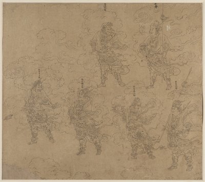 Album of Daoist and Buddhist Themes: Procession of Daoist Deities: Leaf 14 by Unknown artist