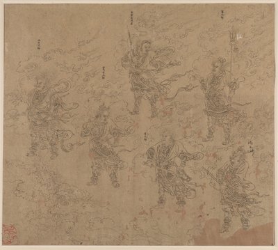 Album of Daoist and Buddhist Themes: Procession of Daoist Deities: Leaf 16 by Unknown artist