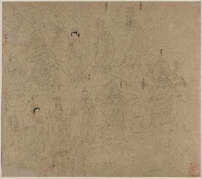 Album of Daoist and Buddhist Themes: Procession of Daoist Deities: Leaf 21 by Unknown artist