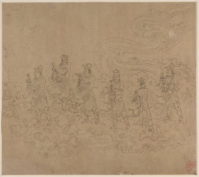 Album of Daoist and Buddhist Themes: Procession of Daoist Deities: Leaf 23 by Unknown artist