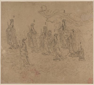 Album of Daoist and Buddhist Themes: Procession of Daoist Deities: Leaf 26 by Unknown artist
