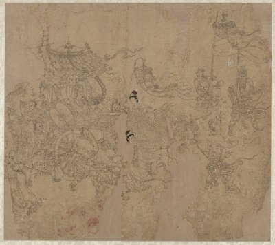 Album of Daoist and Buddhist Themes: Procession of Daoist Deities: Leaf 3 by Unknown artist
