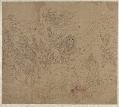 Album of Daoist and Buddhist Themes: Procession of Daoist Deities: Leaf 4 by Unknown artist