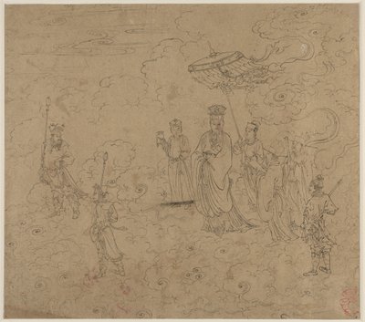 Album of Daoist and Buddhist Themes: Procession of Daoist Deities: Leaf 8 by Unknown artist