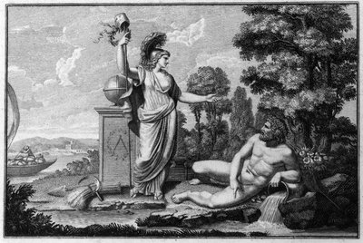 Allegory of the Cisalpine Republic created by Napoleon Bonaparte on 27/06/1797 on the French model in Italy, which became the Italian Republic in 1802. The symbols of the French Republic are represented. Engraving Museo del Risorgimento, Milan. by Unknown artist