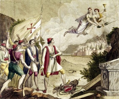 Allegory of the reawakening of the nationalist feeling of Greece under Ottoman domination which led to the Greek War of Independence (1821-1830) or the Greek Revolution by Unknown artist