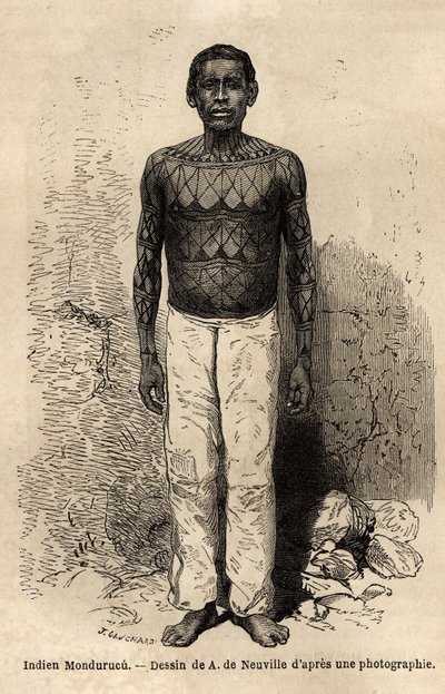 An Indian Mondurucu (or Mundurucu), tribe of the state of Para, in the region of the river Tapajos by Unknown artist