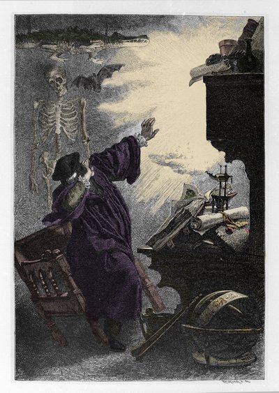 Apparition of Mephistopheles to Faust. Illustration for 