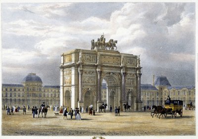 Arc de Triomphe du Carrousel - lithography, c. 1830 by Unknown artist