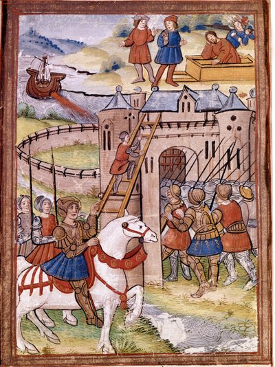 Assault on a Castle. Episode of the 100 Year War by Unknown artist