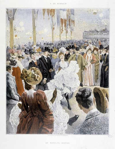 Ball at the Moulin Rouge - in Paris Illustré by Unknown artist