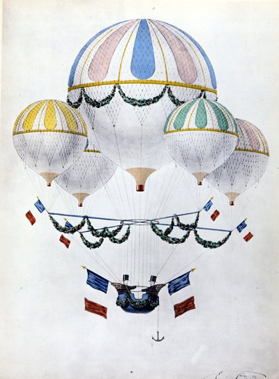 Balloon flotilla by Eugène Godard by Unknown artist