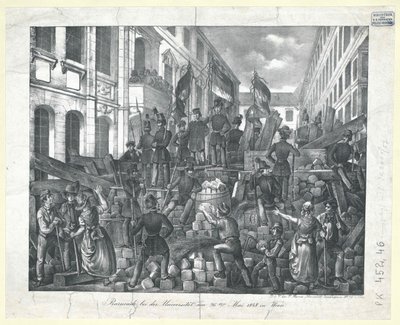 Barricade at the University on May 26, 1848 in Vienna by Unknown artist