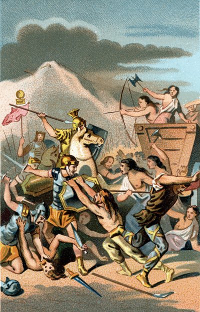 Battle of Aix: Invasion of Cimbres and Teutons by Unknown artist