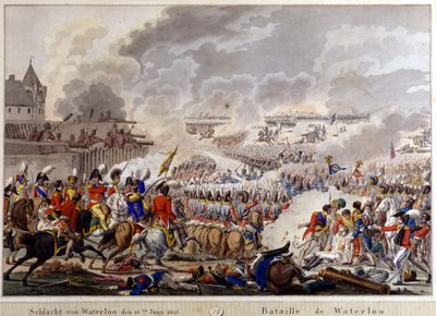Battle of Waterloo on 18 June 1815. Engraving 19th Century by Unknown artist