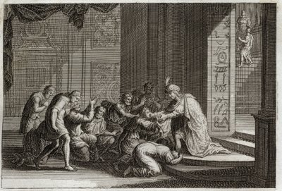 Bible of Royaumont, Old Testament: Joseph is Recognized by His Brothers by Unknown artist
