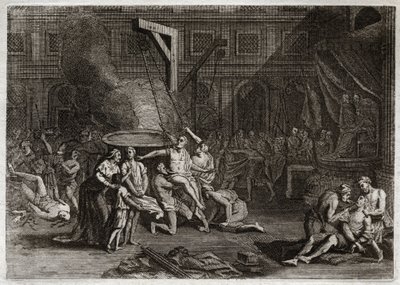 Bible of Royaumont, Old Testament: Martyrdom of the Machabees. The seven Maccabees brothers are martyred rather than betraying their own faith. Illustration from 1811 by Unknown artist