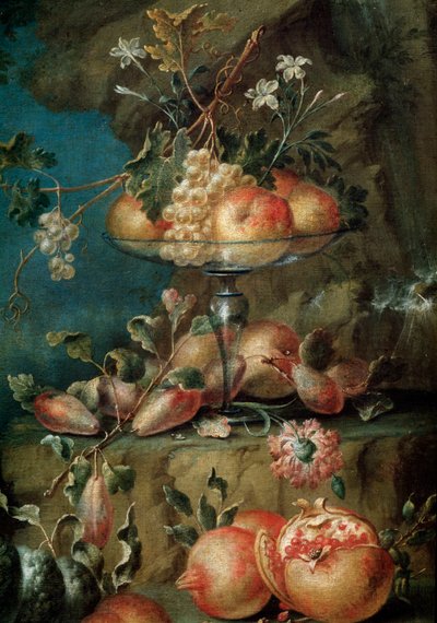 Birds and Fruits in a Landscape (detail) by Unknown artist