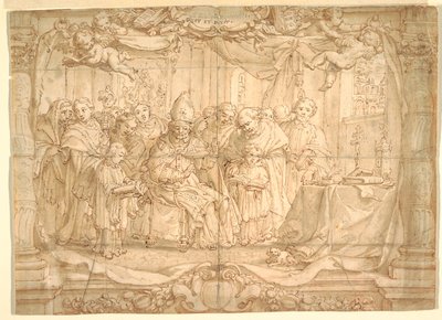 Bishop with a Group of People by Unknown artist