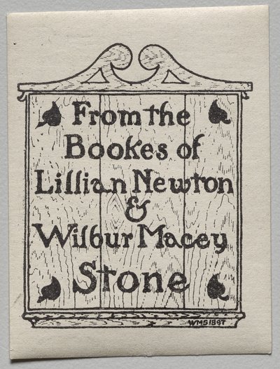 Bookplate: Lillian Newton and Wilbur Macey Stone by Unknown artist
