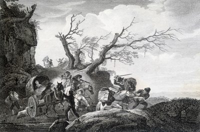 Brigands Attacking Travellers on a Country Road by Unknown artist