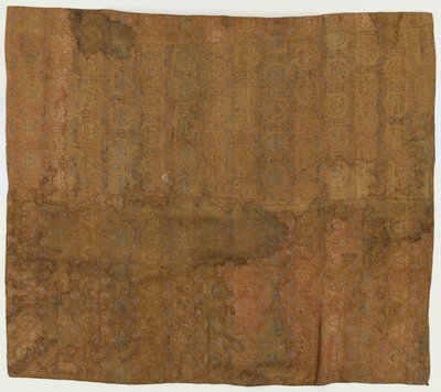 Brocade, silk. A temple cover. In four pieces of sewed together and lined with asa by Unknown artist