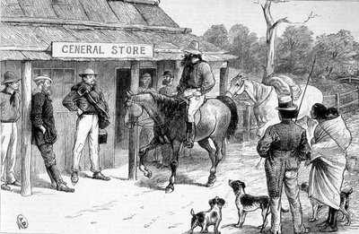 Bush shop in Australia, circa 1880. by Unknown artist