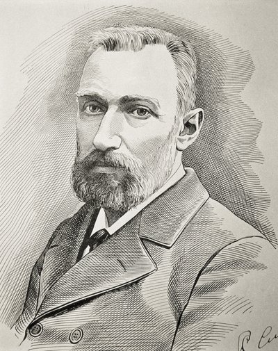 Pierre Curie, French physicist. Portrait of 1898 (engraving) by Unknown artist