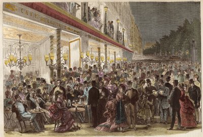 Cafe on the Grands Boulevards on a summer evening 1869 - Paris by Unknown artist
