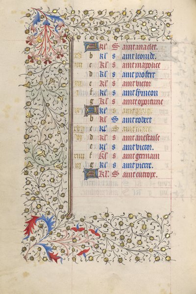 Calendar Page by Unknown artist