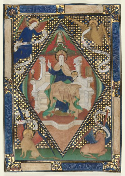 Canon Page from a Missal: Christ in Majesty with Evangelists by Unknown artist