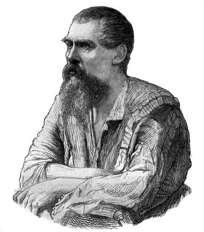 Portrait of the British explorer, writer and linguist Sir Richard Francis Burton (1821-1890) - Engraving in 