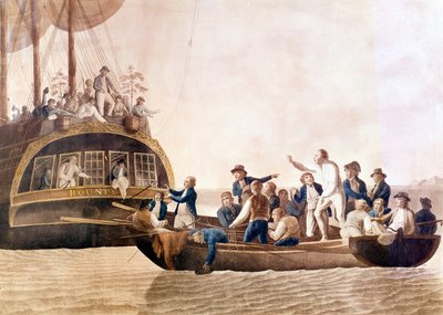 Captain William Bligh (1754 - 1817) of the Bounty abandoned by his crew by Unknown artist