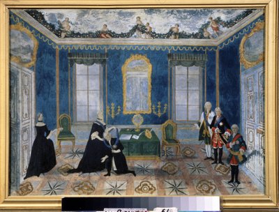 Catherine II recalled Chancellor Aleksey Bestuzhev-Ryumin to court by Unknown artist