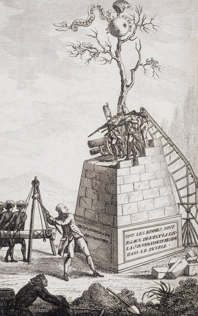 Charge against Necker - Frontispiece in Supplement à la vie privée et ministère érielle de M. Necker, Directeur général des Finances by un citoyen by Unknown artist