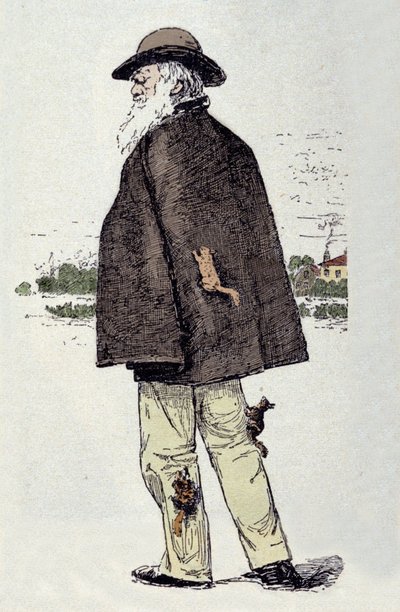 Charles Darwin (1809 - 1882), English naturalist with squirrels by Unknown artist
