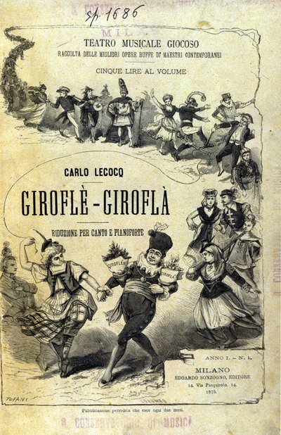 Charles Lecocq "Giroflé - Girofla". Cover of the score by Unknown artist