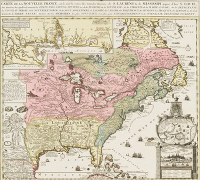 Chart of southern United States showing Mississippi river and Saint Louis, c. 1720 by Unknown artist