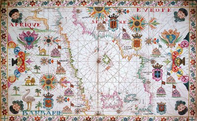 Chart of the Western Mediterranean Showing the North African and Spanish Coasts by Unknown artist