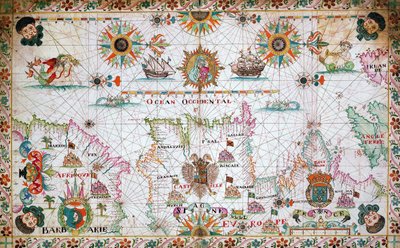 Chart of the western Mediterranean showing the north African and Spanish coasts, and the Atlantic by Unknown artist