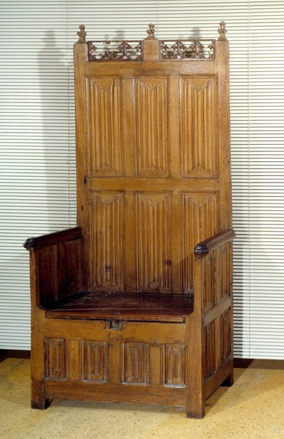 Ceremonial Oak Chest with Two Seats by Unknown artist