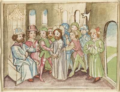 Christ before the High Priest Annas, from a Plenarium by Unknown artist