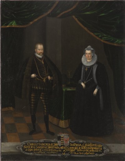 Portrait of Christian I (1568-1622), Elector of Saxony and Sophie of Brandenburg (1568-1622), Electress of Saxony by Unknown artist