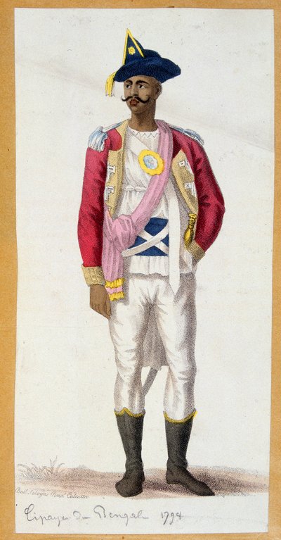 Cipaye of Bengal (India) - engraving, late 18th century by Unknown artist
