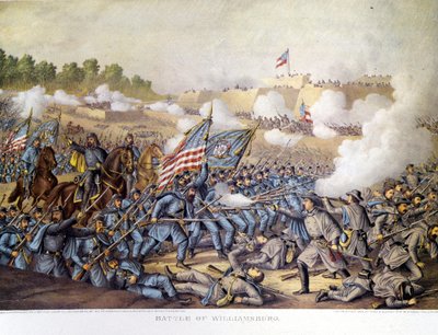 American Civil War: Battle of Williamsburg. Engraving by Unknown artist