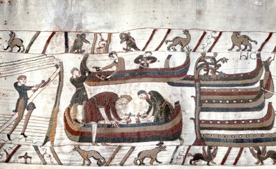 Construction of Ships by the Order of Guillaume - Bayeux Tapestry, Known as Embroidery of Queen Mathilde by Unknown artist